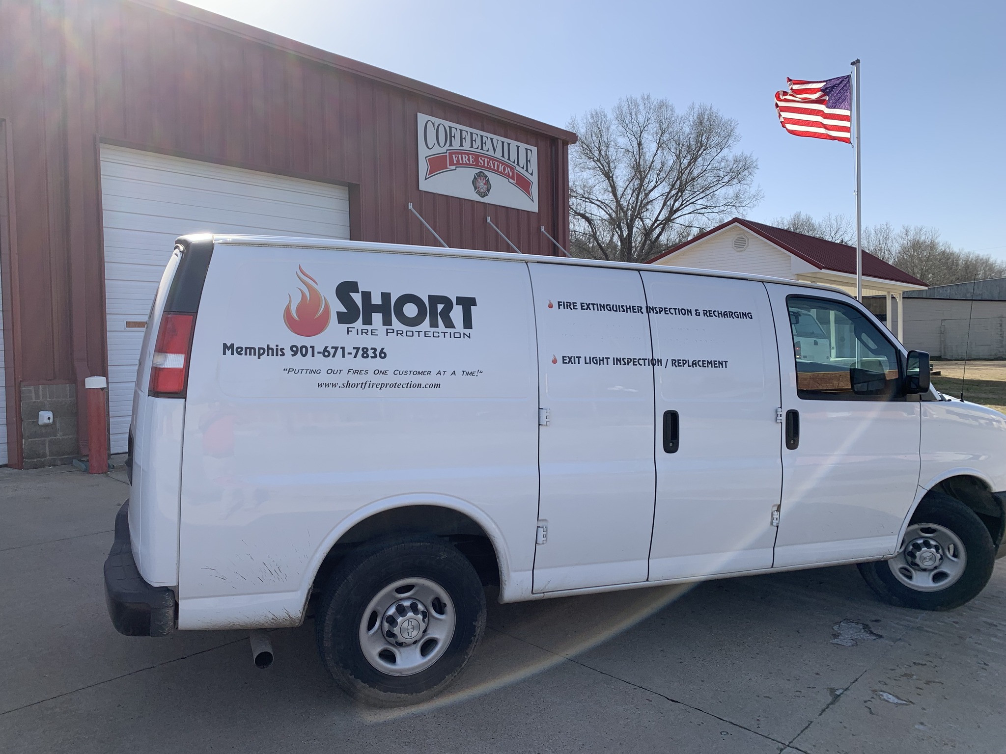 Short Fire Protection Van in Front of Coffeeville MS Fire Department